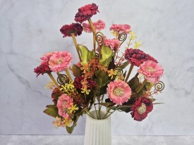 Flores artificiales 18 zinnias combinadas